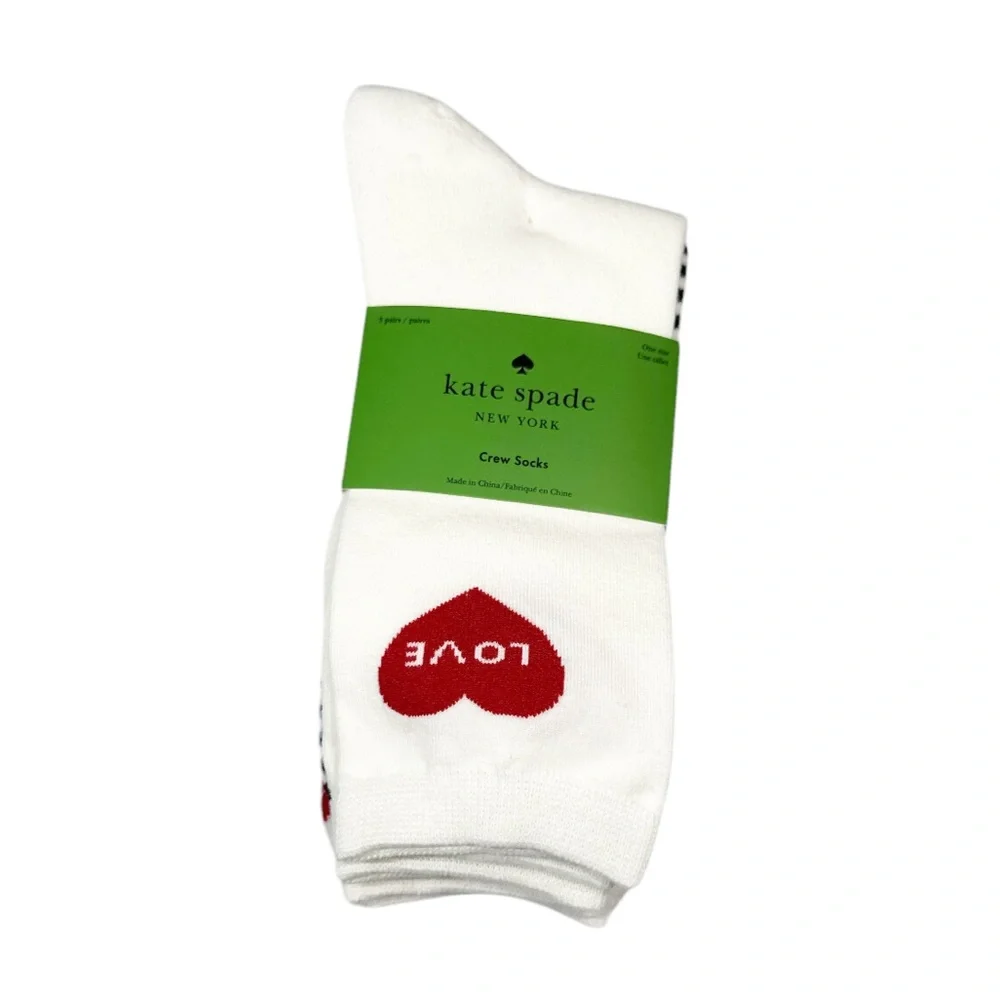 NEW Kate Spade VALENTINE’S Crew Socks Set/3